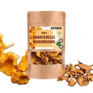 Premium Dried Chanterelle mushrooms without additives, preservatives. Foraged and Handpicked | Gourmet Cooking, Seasonal Delicacy, Natural