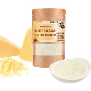 Freeze dried White Cheddar cheese powder Keto friendly Sugar free for popcorn sauces nacho long shelf life