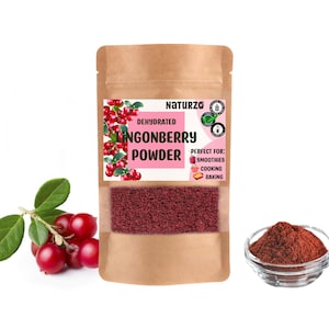 Dehydrated Lingonberry powder dried Vaccinium vitis-idaea raw 100% natural For smoothies, vegan, baking, vitamins without additives or sugar