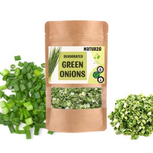 Gedehydrateerde groene uien | gedroogde gehakte lente-uitjesgroentekruiden 100% natuurlijke kruiden Voor snelle dips, soep, bakken, zonder toevoegingen