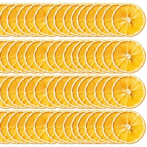 100 Stück getrocknete Orangenscheiben. Getrocknete Zitrusfrüchte lose. Sicher für Getränke und Verzehr. Natürliche Cocktaildekoration.