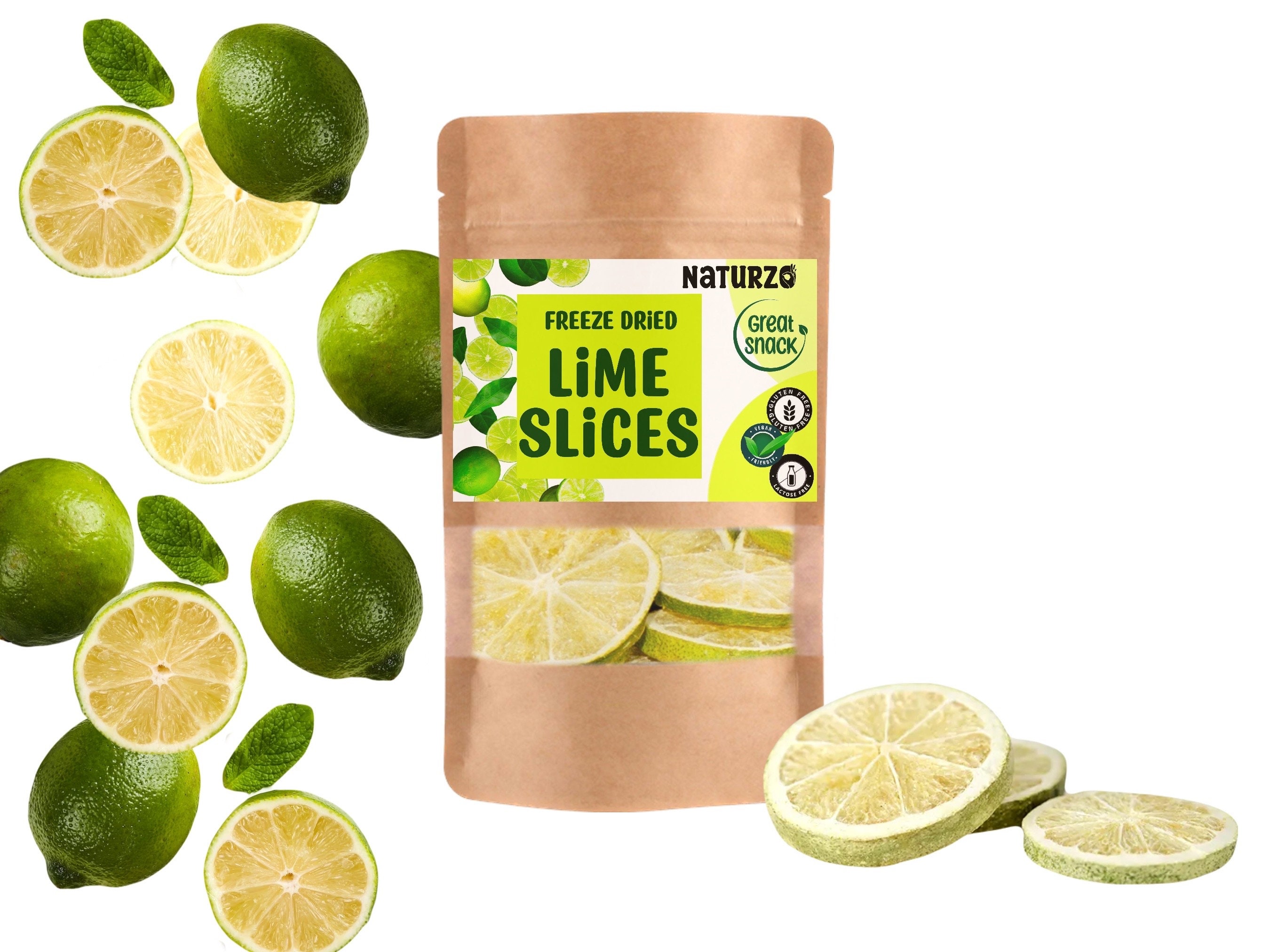 Freeze Dried Lime Slices: Natural Drink Infusion Cake Decoration