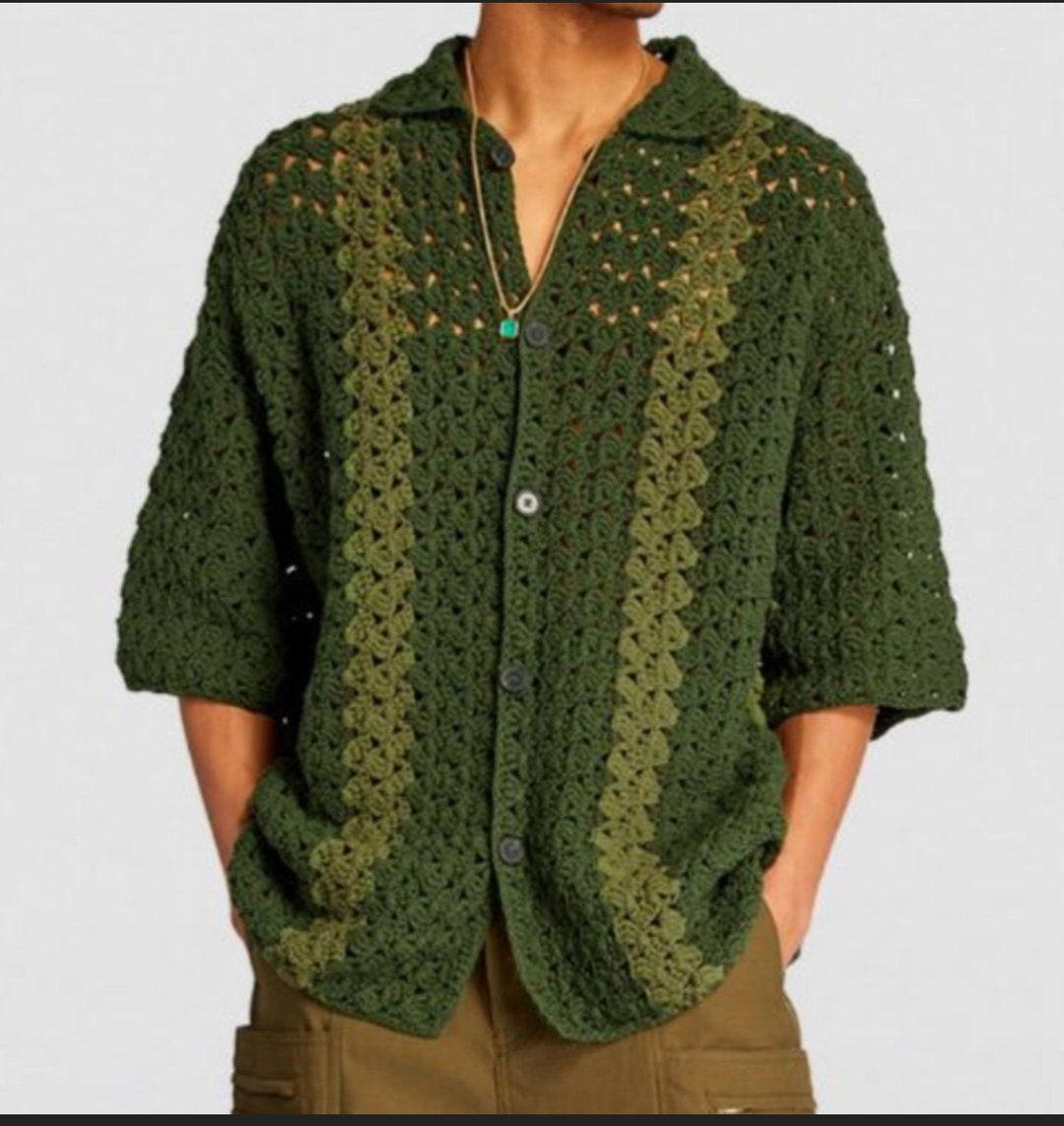 Camisa Crochet Hombre Crochet Ropa Hecha a Mano - Etsy
