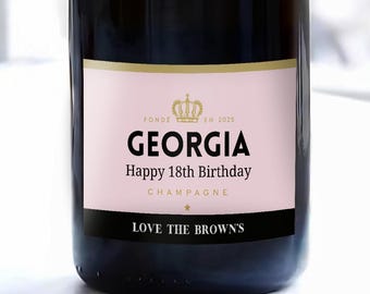 Personalised Prosecco Champagne Moet Wine Label Sticker - Custom Name Birthday, Anniversary Fun Sweet Gift Idea and Funny Novelty Gift Party