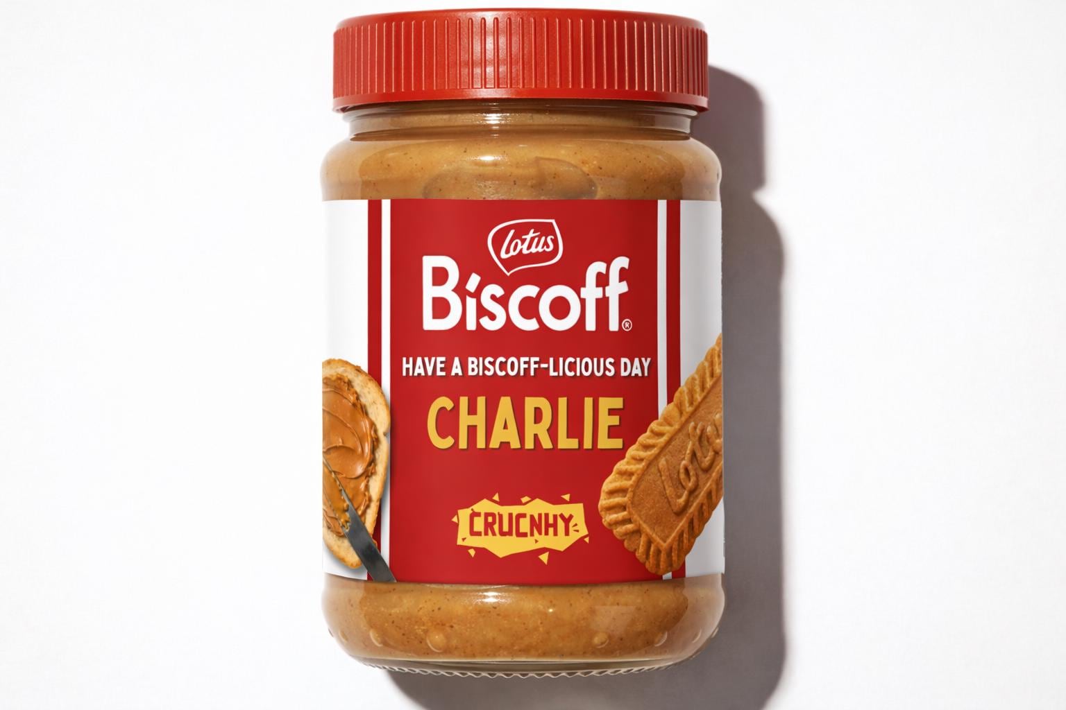 Personalised Biscoff Label Custom Name Biscuit Spread Birthday Gift ...