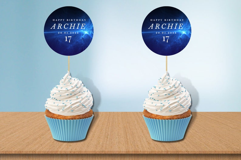 Editable Cupcake Topper Template for Canva Digital Download Etsy