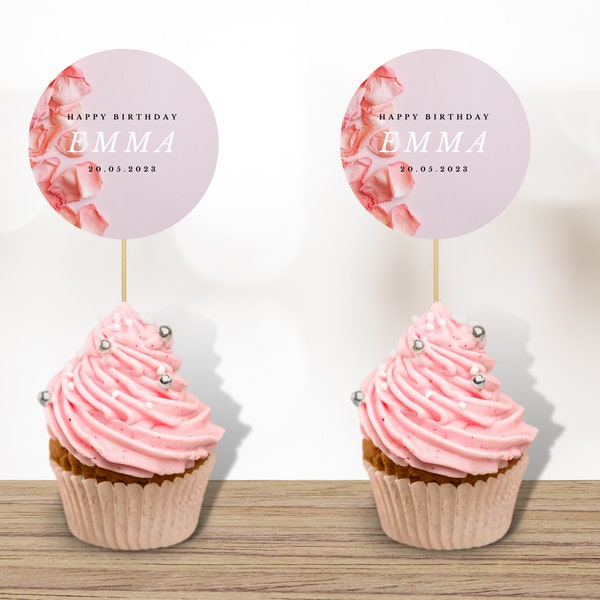 Printable Cupcake Toppers Canva Etsy