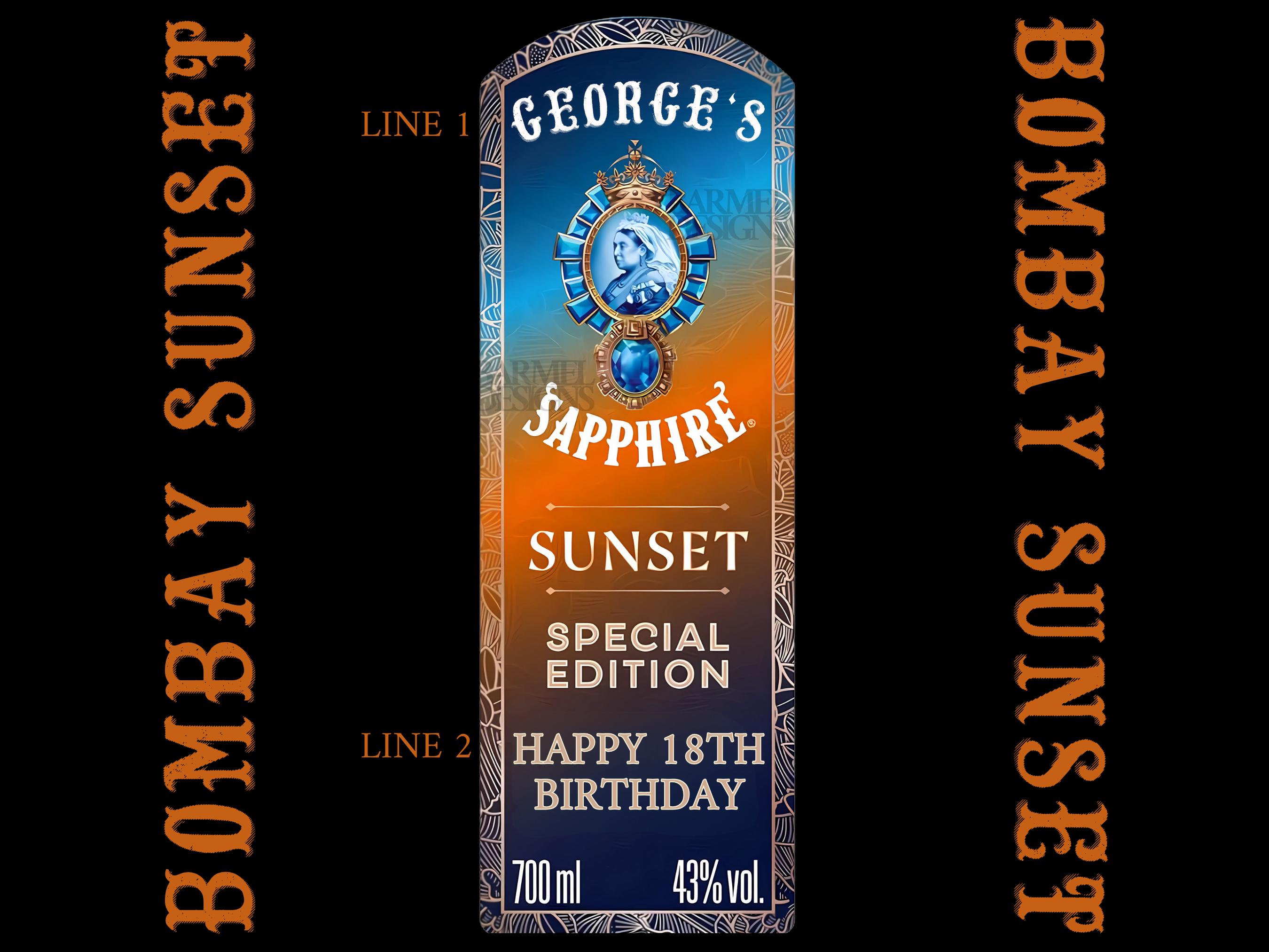 Saphite Label Personalised Bombay Sapphire Gin Label - Custom Sticker | Funny Novelty ...