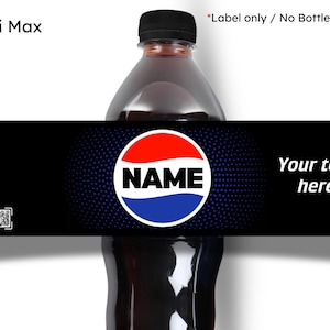 Personalised Pepsi Bottle Label Sticker | Custom Name Soda Gift | Birthday Party Favour Pepsi Max