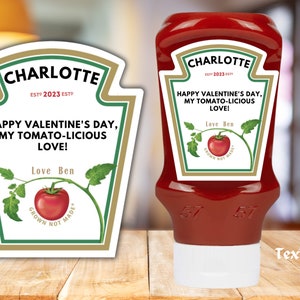 Novelty Custom Tomato Ketchup Label Personalised Sticker Label for Gifts & Events , add any text , fully customised , funny gift ,fun gift image 9
