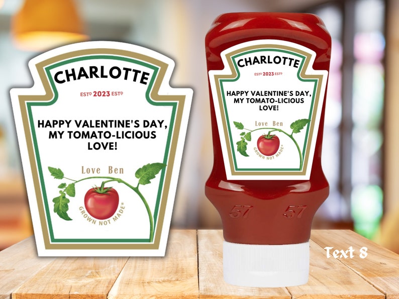 Novelty Custom Tomato Ketchup Label Personalised Sticker Label for Gifts & Events , add any text , fully customised , funny gift ,fun gift image 9