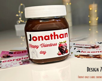 Etiqueta adhesiva personalizada para untar chocolate Nutella: cumpleaños personalizado, Navidad, diversión, idea de regalo dulce y regalo divertido y novedoso