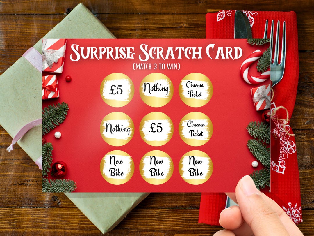 Scratch to Reveal Christmas Gift Card Personalise All Rewards Gifts for ...