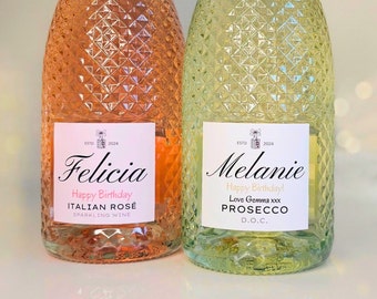 Personalisierter Prosecco-Champagne-Weinaufkleber - kundenspezifischer Geburtstag, Weihnachten, Spaß, süße Geschenkidee und lustiges Neuheitsgeschenk