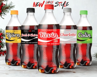 Personalised Inspired Cola Labels Glass Bottle Can Custom Name Stickers Party Favors Wedding Birthday Anniversary Hen Do Stag Do Christmas
