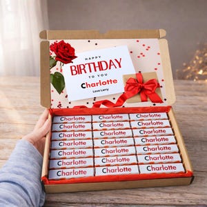 PERSONALISED Chocolate Hamper Present Custom Birthday, Christmas, Fun, Sweet Gift Idea and Funny Novelty Gift, Anniversary gif, Her Design 3