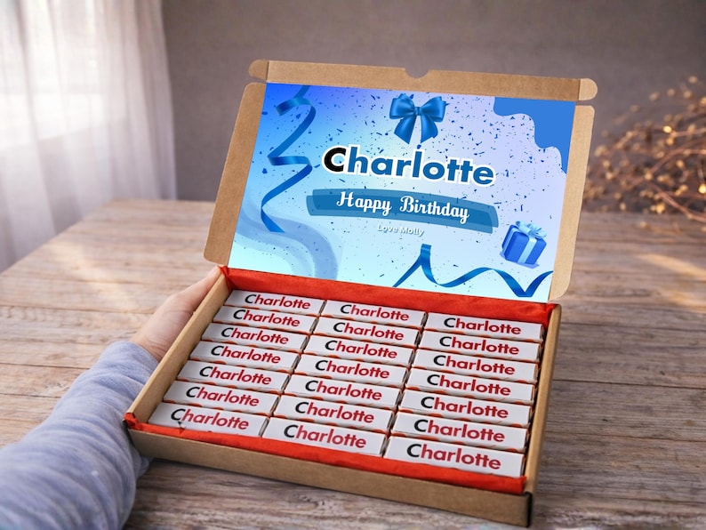 PERSONALISED Chocolate Hamper Present Custom Birthday, Christmas, Fun, Sweet Gift Idea and Funny Novelty Gift, Anniversary gif, Her Design 2