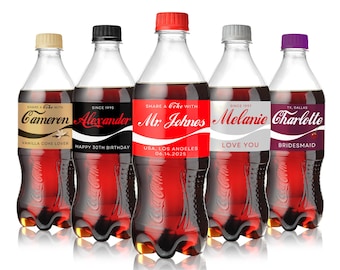 Gepersonaliseerde geïnspireerde cola-etiketsticker Aangepaste naam colaflesblikje Gelukkige verjaardag Bruiloften Grappige kerstcadeaus Unieke gunsten voor thuis