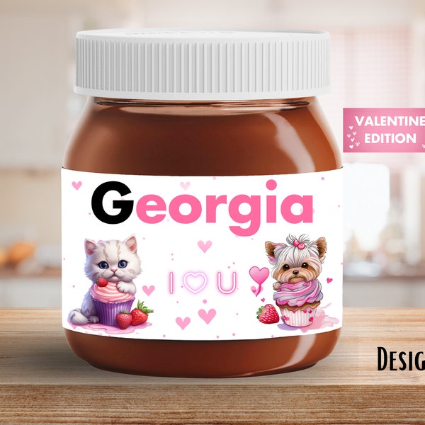 Gepersonaliseerde Nutella Chocolate Spread Label Sticker - Aangepaste verjaardag, Kerstmis, leuk, zoet cadeau-idee en grappig nieuwigheidscadeau