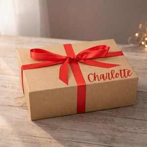 Personalised Valentine Gift Box with Teddy Bear, Chocolate Heart – Romantic Gift for Her / Him image 7