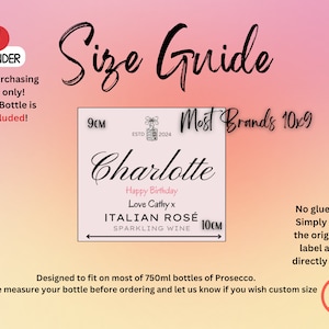 Personalised Prosecco Champagne Wine Label Sticker - Custom Birthday, Christmas, Fun, Sweet Gift Idea and Funny Novelty Gift image 7