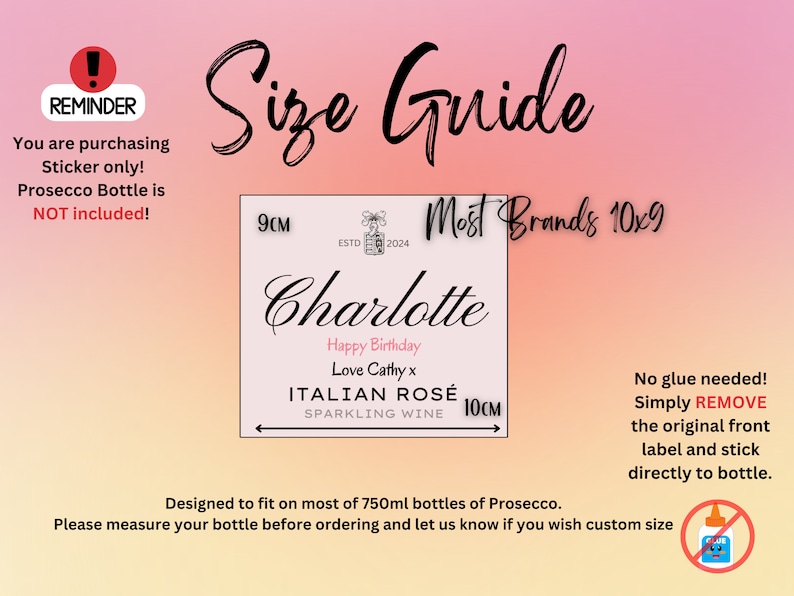 Personalised Prosecco Champagne Wine Label Sticker - Custom Birthday, Christmas, Fun, Sweet Gift Idea and Funny Novelty Gift image 7