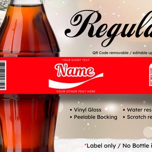 Personalised Coke Cola Bottle Label Sticker | Custom Name Soda Gift ...