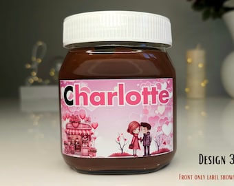 Gepersonaliseerde Nutella Chocolate Spread Label Sticker - Aangepaste verjaardag, Kerstmis, leuk, zoet cadeau-idee en grappig nieuwigheidscadeau