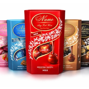 Gepersonaliseerde Lindor Lindt chocoladelabelsticker | Aangepaste naam | Verjaardagscadeau, zoete traktatie.