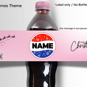 Personalised Pepsi Bottle Label Sticker | Custom Name Soda Gift | Birthday Party Favour Christmas Pink