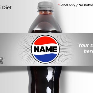 Personalised Pepsi Bottle Label Sticker | Custom Name Soda Gift | Birthday Party Favour Pepsi Diet