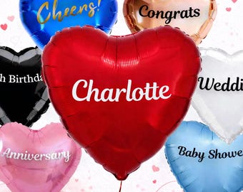 Ballon en aluminium en aluminium personnalisé de 18 po. | Cadeau prénom personnalisé | Mariage | Fête de la poule | Décoration d'anniversaire