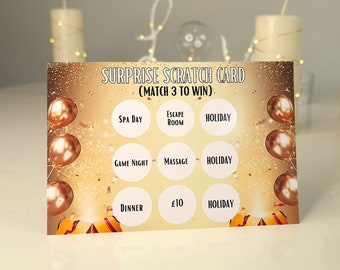 Scratch To Reveal Gift Scratch Card Personalise all Rewards Best Gifts For Valentines Day Anniversary Birthday Get Well Soon For Him Her
