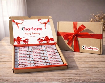 PERSONALISED Chocolate Hamper Present Custom Birthday, Christmas, Fun, Sweet Gift Idea and Funny Novelty Gift, Anniversary gif, Her