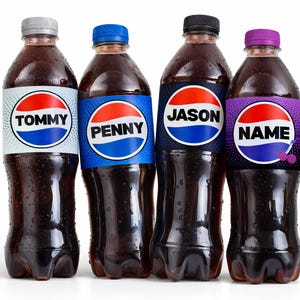 Personalised Pepsi Bottle Label Sticker | Custom Name Soda Gift | Birthday Party Favour image 2