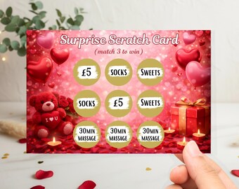 Personalized Scratch-Off soulmate Ticket, Anniversary Day Gift, I love you card Voucher