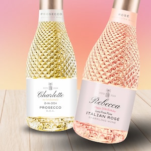 Personalised Prosecco Champagne Wine Label Sticker - Custom Birthday, Christmas, Fun, Sweet Gift Idea and Funny Novelty Gift