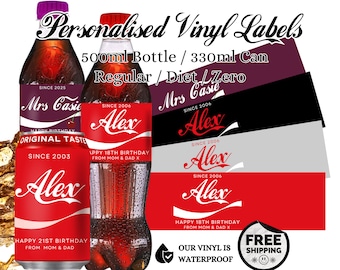 Personalisierter Coca-Cola-Etikettenaufkleber mit individuellem Namen, Dosenflasche für alles Gute zum Geburtstag, Hochzeit, Weihnachten, lustiges Geschenk, einzigartiges Zuhause, Partygeschenke, besonderes