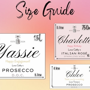 Personalised Prosecco Champagne Wine Label Sticker - Custom Birthday, Christmas, Fun, Sweet Gift Idea and Funny Novelty Gift image 5