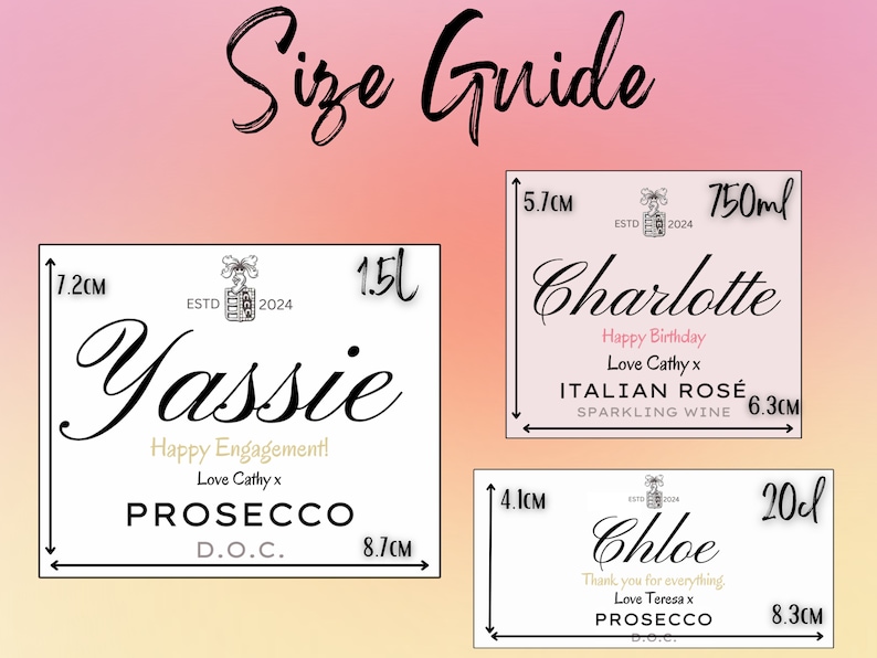 Personalised Prosecco Champagne Wine Label Sticker - Custom Birthday, Christmas, Fun, Sweet Gift Idea and Funny Novelty Gift image 5