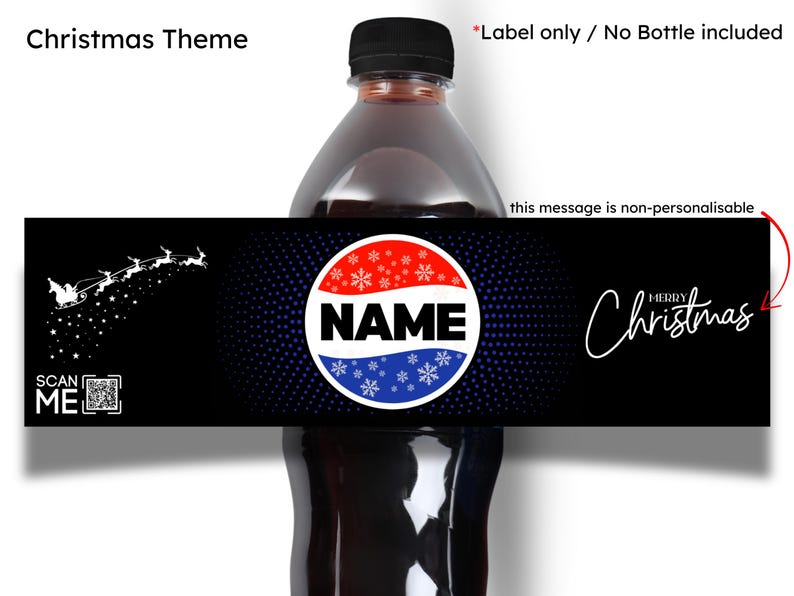 Personalised Pepsi Bottle Label Sticker | Custom Name Soda Gift | Birthday Party Favour Christmas Max