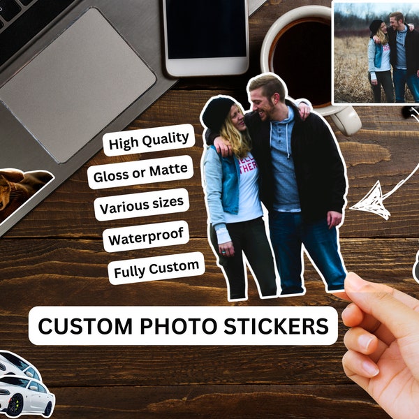 Gepersonaliseerde stickers - Transformeer foto's, afbeeldingen en afbeeldingen naar stickers, ideaal voor laptops, tijdschriften, geschenken, telefoonhoesjes en doe-het-zelf-projecten