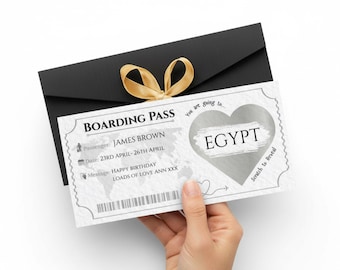 Personalised Scratch Reveal Boarding Pass Voucher | Custom Holiday Destination Surprise | Trip Gift