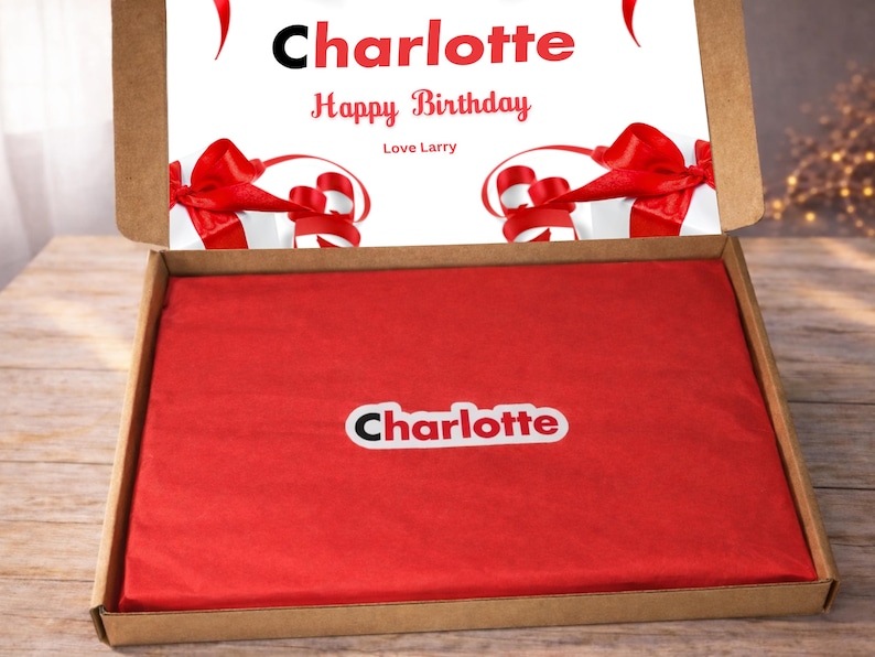 PERSONALISED Chocolate Hamper Present Custom Birthday, Christmas, Fun, Sweet Gift Idea and Funny Novelty Gift, Anniversary gif, Her image 2