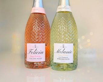Personalised Prosecco Champagne Wine Label Sticker - Custom Birthday, Christmas, Fun, Sweet Gift Idea and Funny Novelty Gift