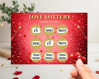 Personalized Scratch-Off Lottery Ticket, Anniversary Day Gift, Soulmate Voucher
