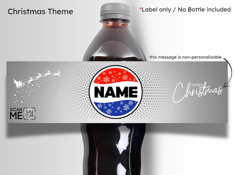 Personalised Pepsi Bottle Label Sticker | Custom Name Soda Gift | Birthday Party Favour Christmas Diet