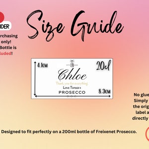 Personalised Prosecco Champagne Wine Label Sticker - Custom Birthday, Christmas, Fun, Sweet Gift Idea and Funny Novelty Gift image 8