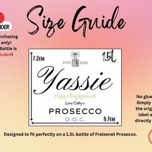 Personalised Prosecco Champagne Wine Label Sticker - Custom Birthday, Christmas, Fun, Sweet Gift Idea and Funny Novelty Gift image 9