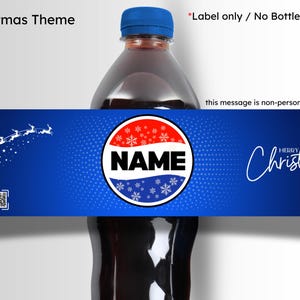 Personalised Pepsi Bottle Label Sticker | Custom Name Soda Gift | Birthday Party Favour Christmas Regular
